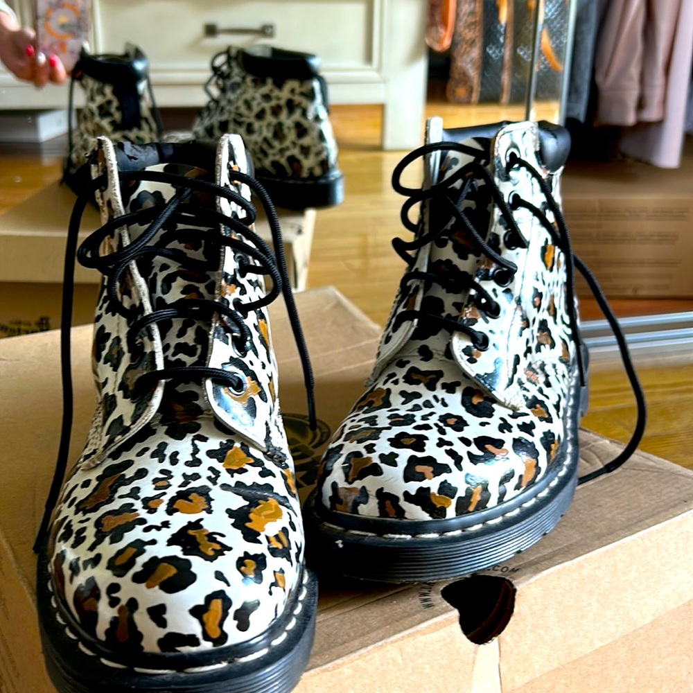 Dr. Martens Leopard Print Combat Boots